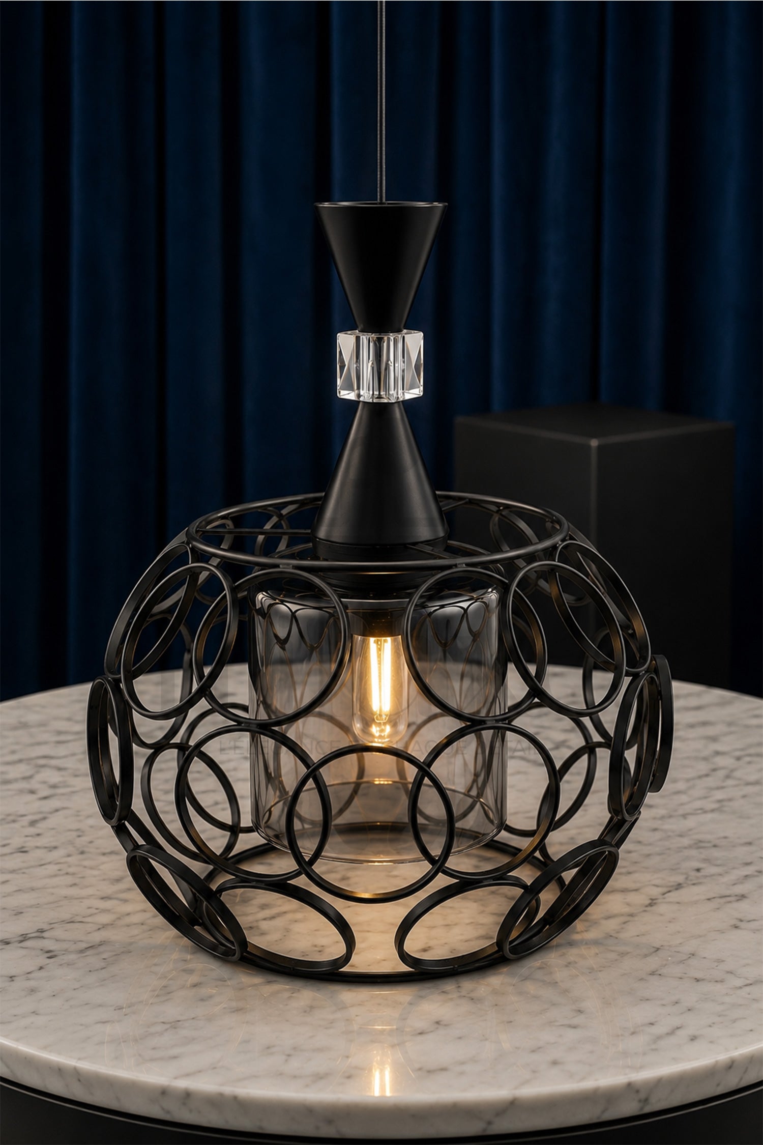 Suspension Orientale AUDI 3 Lampes Cercle Décoré – Lustre Moderne Luxe en Métal