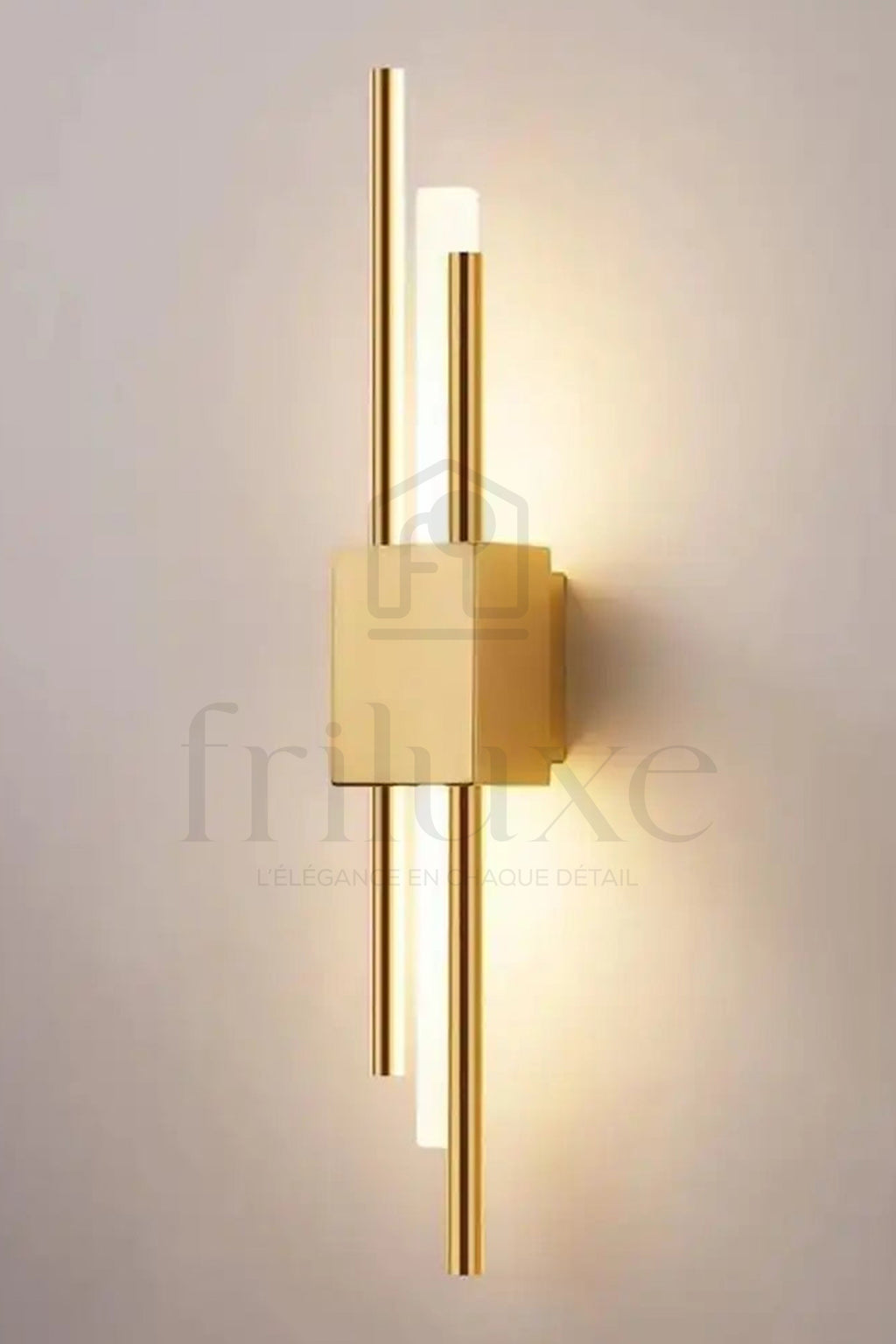 Applique Murale LED Dorée Double Tube – Design Moderne
