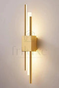 Applique Murale LED Dorée Double Tube – Design Moderne