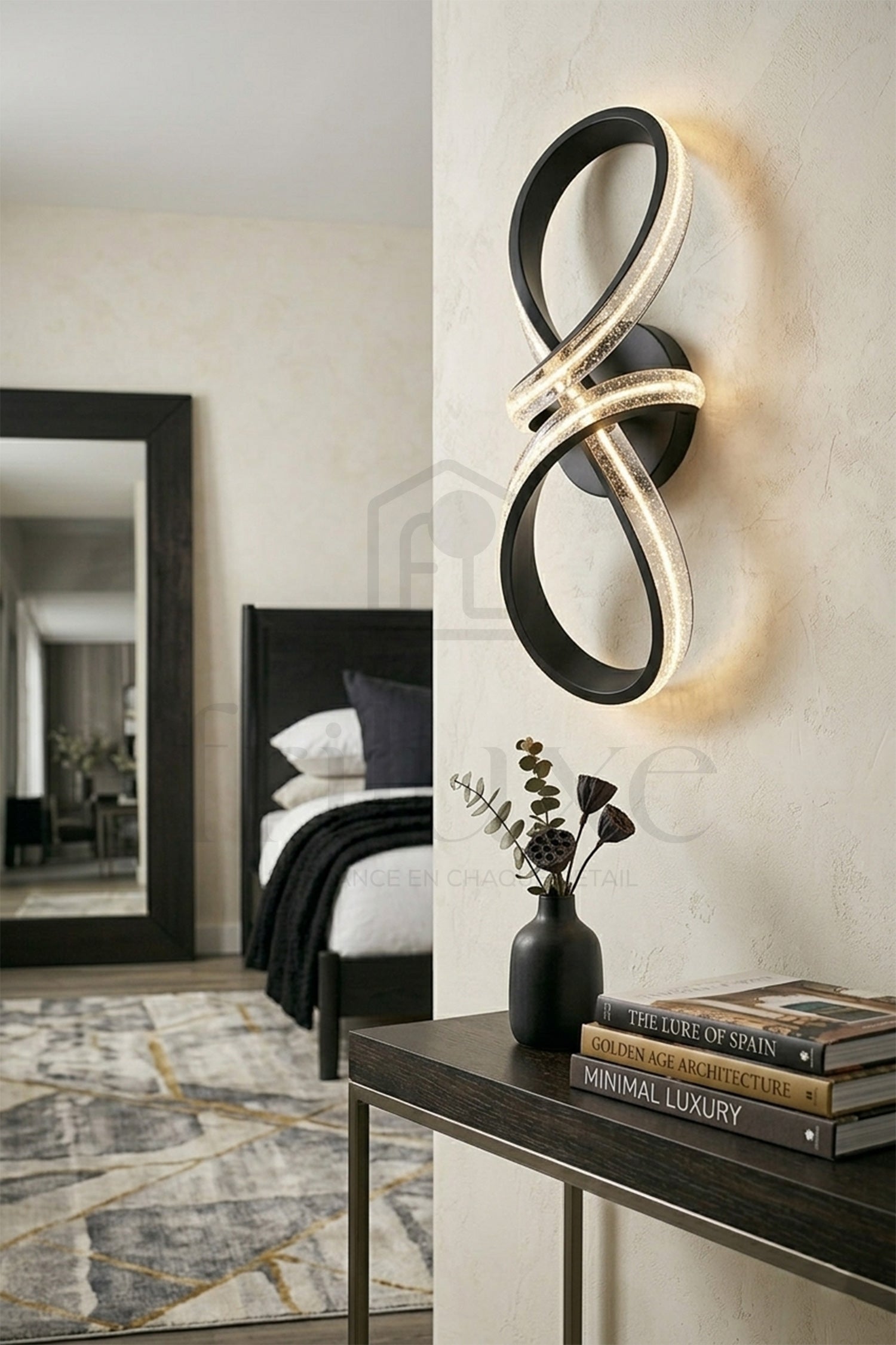 Applique Murale LED Infinity Design Luminaire Effet Cristal Lumineux