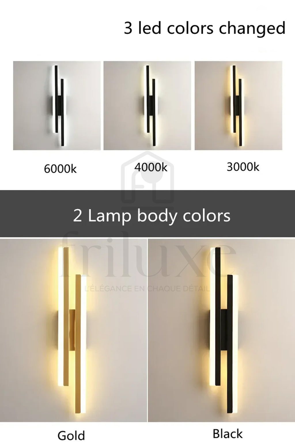 Applique Murale LED Pheashine Long Design Acrylique