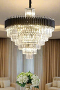 Lustre Cristal CIGAR Décoration – Élégance Sombre & Brillance Dorée