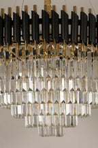 Lustre Cristal CIGAR Décoration – Élégance Sombre & Brillance Dorée