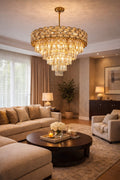 Lustre Cristal Cascade Élégante Lumineuse – Design Moderne & Glamour
