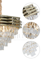 Lustre Cristal Doré HEXALUX Brillant & Cristaux Gouttes Luxe Moderne