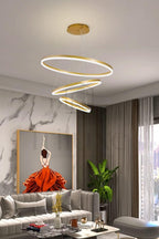 Lustre LED Moderne à Anneaux en Acrylique – 3 Cercles Lumineux