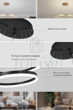 Lustre LED Moderne à Anneaux en Acrylique – 3 Cercles Lumineux