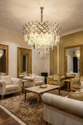 Lustre Luxe Moderne en Métal et Cristal K9 – Design Rond Prismatic
