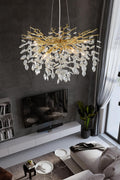 Lustre Majestueux Moderne en Cristal à Branches et Pampilles