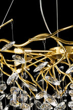 Lustre Majestueux Moderne en Cristal à Branches et Pampilles
