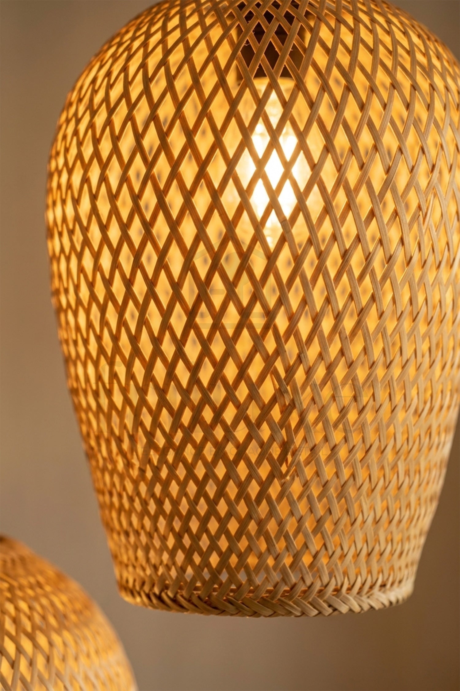 Suspension 3 Lampes Bambou Tressé – Luminaire Naturel Bohème Scandinave