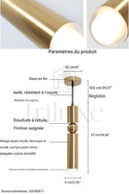 Suspension Fulcrum Moderne 3 Mini Tubes Design Élégant