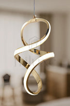 Suspension LED Minimalist Tube Dorée Design Moderne 3 Ambiances