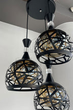 Suspension Orientale AHRAM Rond 1 Lampe géométrique – Lustre Moderne Luxe en Métal