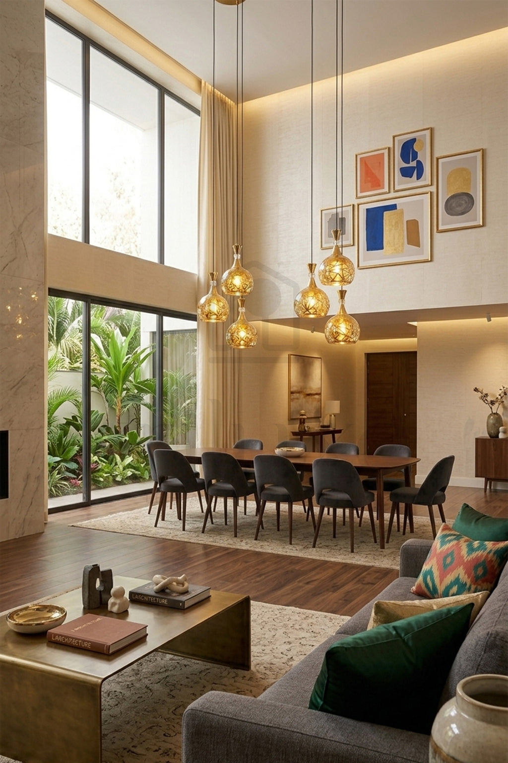 Suspension Orientale AHRAM Rond 3 Lampes géométrique – Lustre Moderne Luxe en Métal