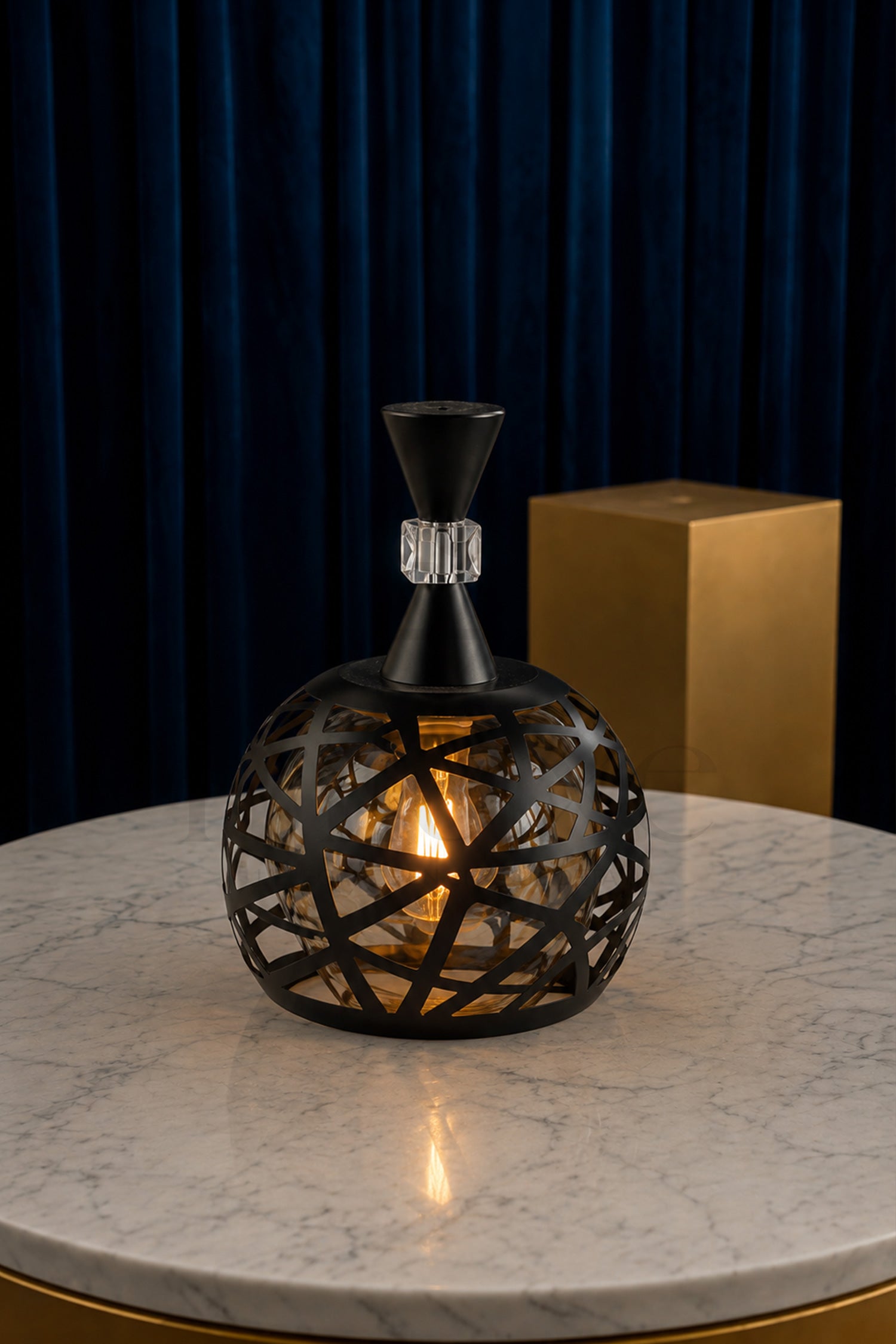 Suspension Orientale AHRAM Rond 1 Lampe géométrique – Lustre Moderne Luxe en Métal