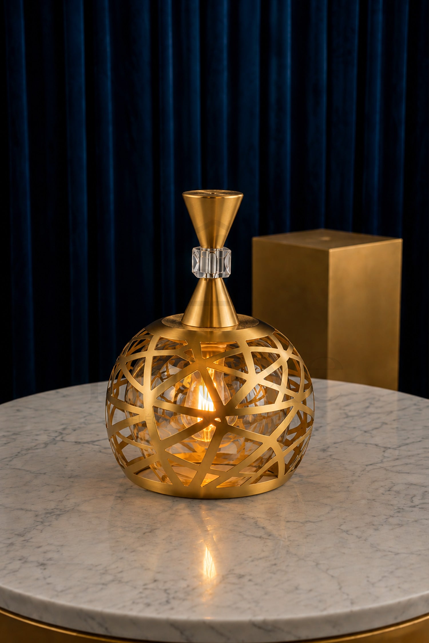 Suspension Orientale AHRAM Rond 1 Lampe géométrique – Lustre Moderne Luxe en Métal