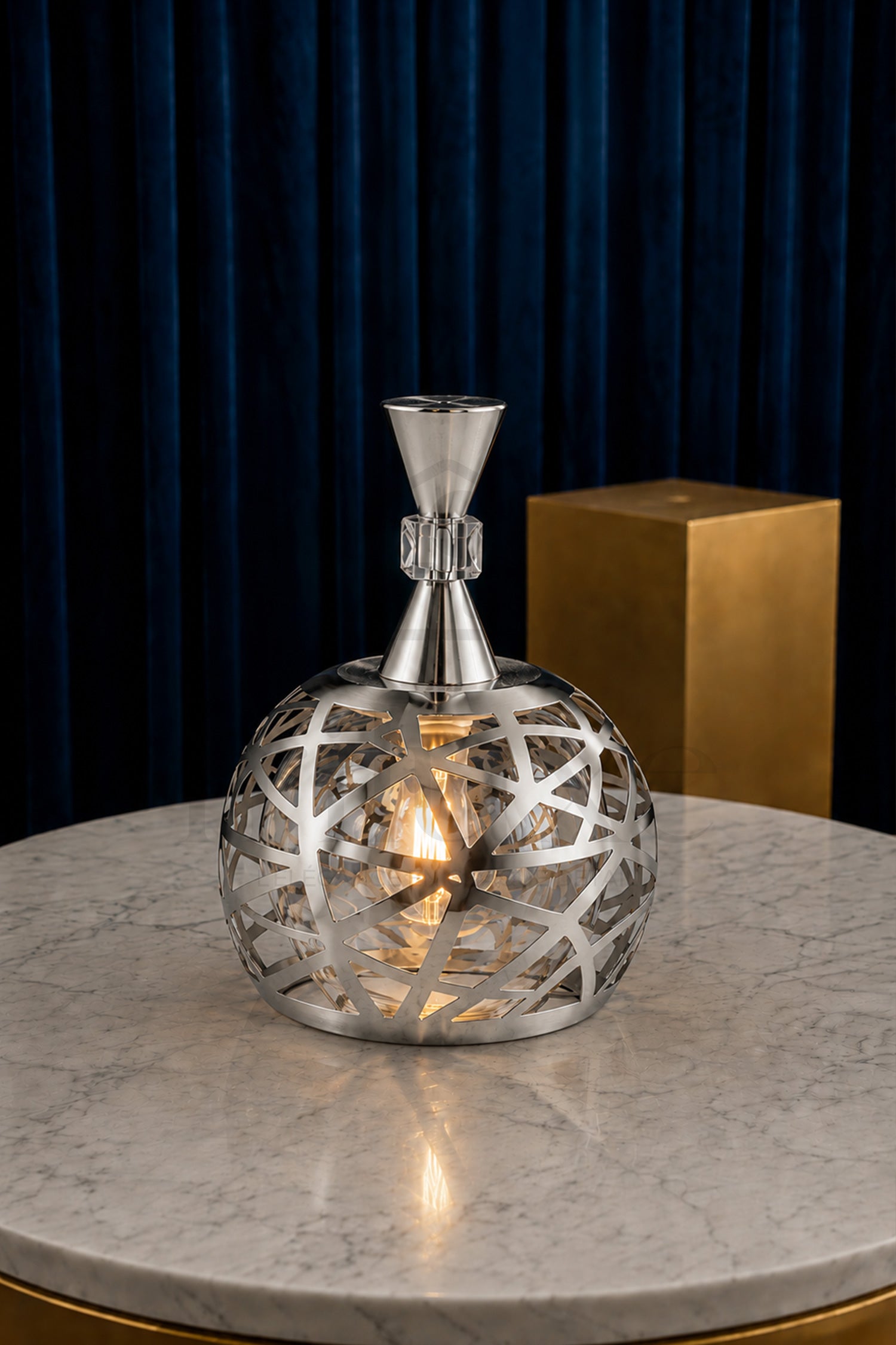 Suspension Orientale AHRAM Rond 1 Lampe géométrique – Lustre Moderne Luxe en Métal