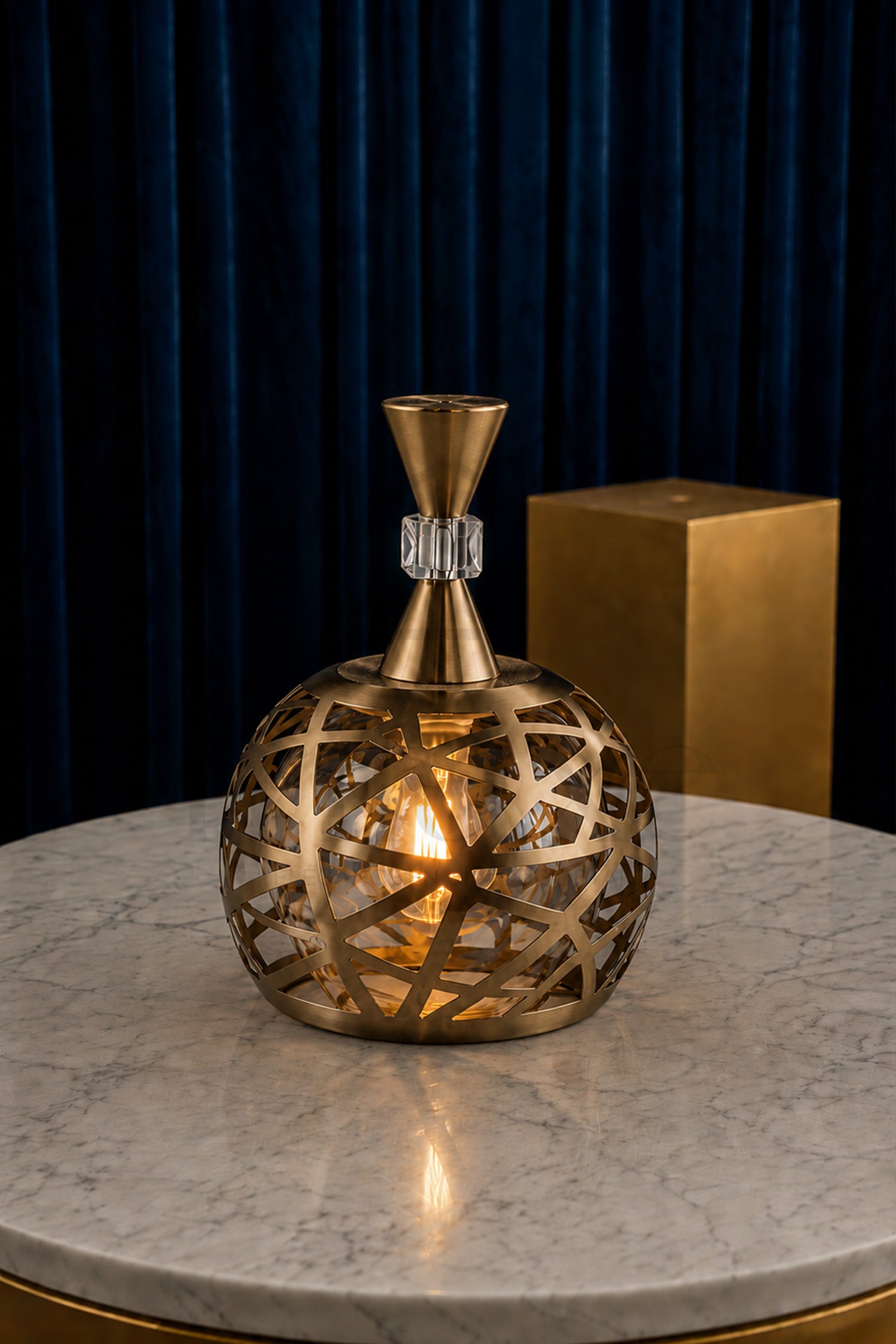 Suspension Orientale AHRAM Rond 1 Lampe géométrique – Lustre Moderne Luxe en Métal