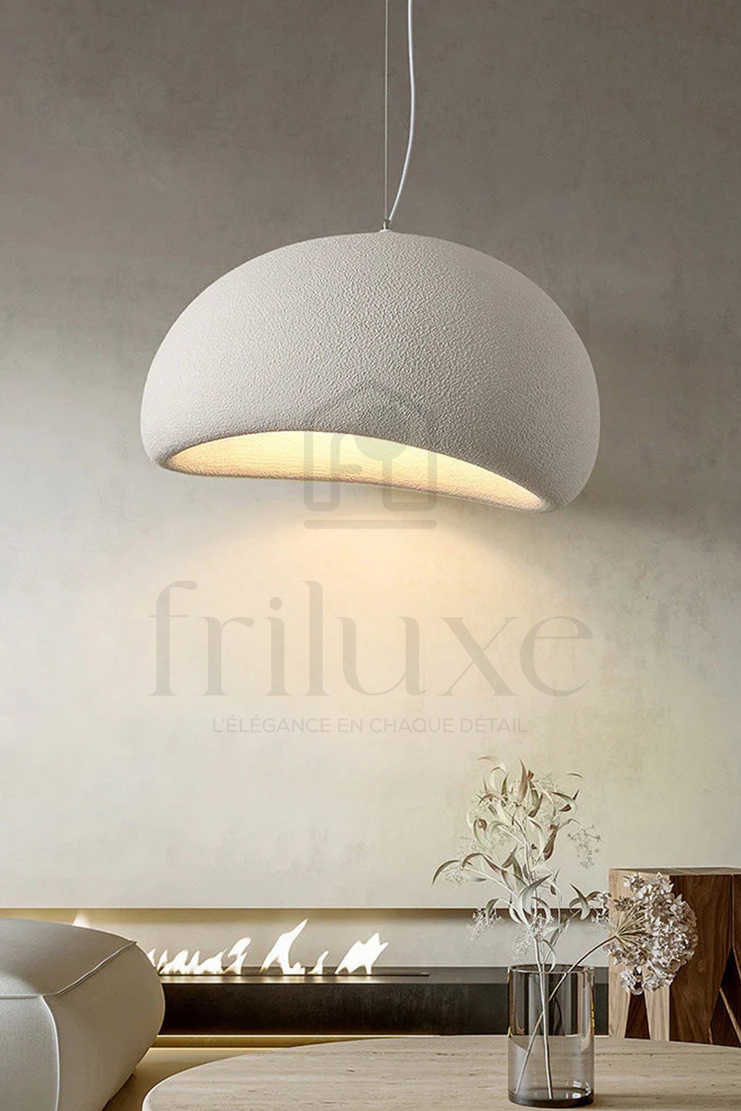 Suspension Wabi-Sabi Blanche – Design Japandi Texturé